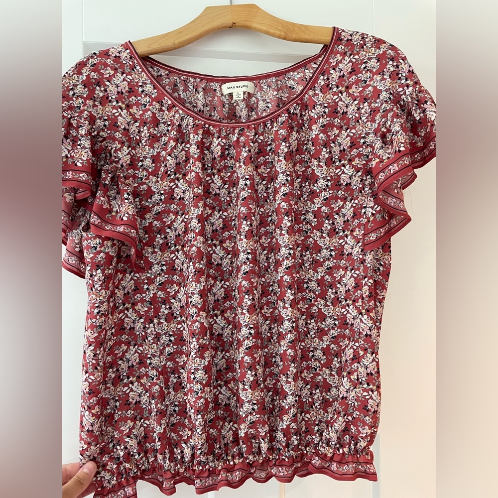 Pink Floral Dress Top